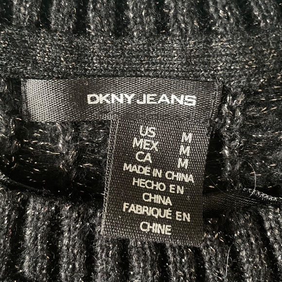 DKNY //Sparkly Black Sweater Crew Neck Overlay🖤✨ - Picture 6 of 10